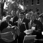 News reporters gather outside Lyceum: Image 3 by Edwin E. Meek