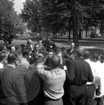 News reporters gather outside Lyceum: Image 6 by Edwin E. Meek
