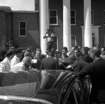 News reporters gather outside Lyceum: Image 7 by Edwin E. Meek