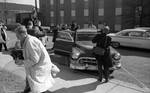 James Meredith, at his car, surrounded by news reporters: Image 3 by Edwin E. Meek