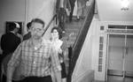 Hysterical girl exits as James Meredith leaves Bondurant Hall. by Edwin E. Meek