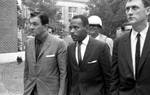 James Meredith, James McShane, and John Doar walking through campus: Image 2 by Edwin E. Meek