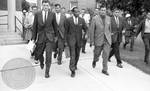 James Meredith, James McShane, and John Doar walking through campus: Image 7 by Edwin E. Meek