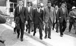 James Meredith, James McShane, and John Doar walking through campus: Image 8 by Edwin E. Meek