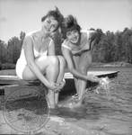 Two unidentified young women in bathing suits: Image 1 by Edwin E. Meek