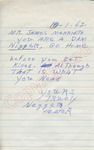 Negger Heater to Mr. James Meredith (1 October 1962) by Author Unknown
