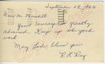 R. L. Ray to Mr. Meredith (28 September 1962) by R. L. Ray
