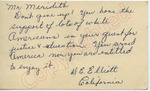 W. E. Elliot to Mr. Meredith (29 September 1962) by W. E. Elliot