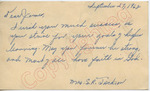 Mrs. S. R. Jackson to "Dear James" (27 September 1962) by Mrs. S. R. Jackson