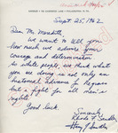 Rhoda F. and Henry J. Sandler to Mr. Meredith (25 September 1962) by Rhoda F. and Henry J. J. Sandler