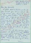 Mrs. Judith [Sabotko] to Mr. Meredith (1 October 1962)