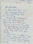 Sally Carter to Mr. Meredith (1 October 1962) by Sally Carter
