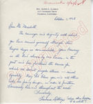Barbar Lathrop to Mr. Meredith (1 October 1962)