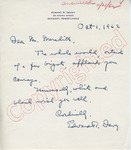 Edward Dewey to Mr. Meredith (1 October 1962)