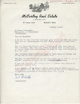 Cal. McCarthy to Mr. James H. Meredith (1 October 1962) by Cal McCarthy