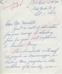 Mrs. Harold Taxel to Mr. Meredith (1 October 1962)