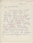 Harriet Frantz to Mr. Meredith (1 October 1962)