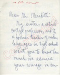 Two Northern Friends to Mr. Meredith (2 October 1962) by Author Unknown