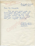 Catherine Carse to Mr. Meredith (2 October 1962) by Catherine Carse