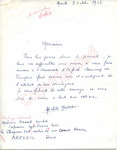 Michile Masset to "Monsieur" (2 October 1962) by Michile Masset