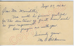 Mr. O. Wilkerson to Mr. Meredith (28 September 1962)