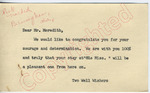 Two Well Wishers to Mr. Meredith (Undated)