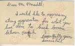 Susanne Paul to Mr. Meredith (8 October 1962)
