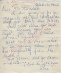 Alice to Mr. Meredith (4 October 1962) by Alice