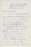 Patricia Perryman to "Dearest Meredith" (11 December 1962) by (Pah) Patricia Perryman