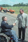 Opening of U.S. 78. Pictured: Mississippi Highway Commissioner Zack Stewart and Representative Jerome Husky of Monroe County. by Author Unknown