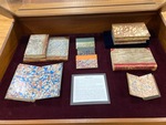 Display case. Marbled papers by University of Mississippi. Department of Archives and Special Collections