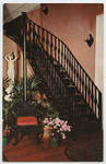 Beautiful, Curved Iron Staircase at The Elms by Curteich (Chicago, Ill.)