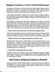 Religious Freedom on Trial in Oxford, Mississippi by People for the American Way and American Civil Liberties Union of Mississippi