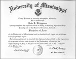 The Firm. Facsimile of University of Mississippi diploma. by Warner Bros. Pictures