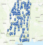 Map of Mississippi Literary Landmarks by University of Mississippi Libraries