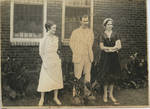 Doctor, nurse and unidentified woman outside infirmary by Martha Alice Stewart