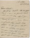 Letter from H. F. Belber (Frank) to Martha Alice Stewart, 29 April 1926 by Frank Belber