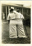 Two prisoners in large comical pants by Martha Alice Stewart
