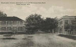 Washington Avenue, showing Farmers and Merchants State Bank, Ocean Springs, Miss. by C. T. Doubletone and Ocean Springs Drug Store (Ocean Springs, Miss.)