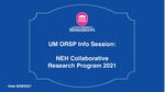 ORSP Info Session: NEH Collaborative Research Program 2021