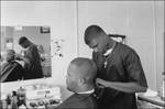 Robert Reed Receiving a Haircut, Sheer Glorious Hair Salon. by Ken Sallis