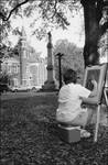 Artist Suzanne Shaddix Renders a Charcoal Drawing of Ventress Hall, University of Mississippi. by Kay Walraven