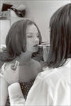 Applying Make-Up at Beauty Pageant [Layfayette High School]. by Mary Beth Lasseter