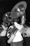 Tuba Player at Homecoming Parade [Courthouse Square] by Katy Vinroot