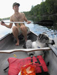 Trevor and Mischa in Canoe by Ross Brand