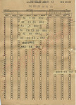 Utility Number Sheet, 28 September 1962 by Author Unknown