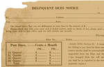 Card. Delinquent Dues Notice by Women of the Ku Klux Klan